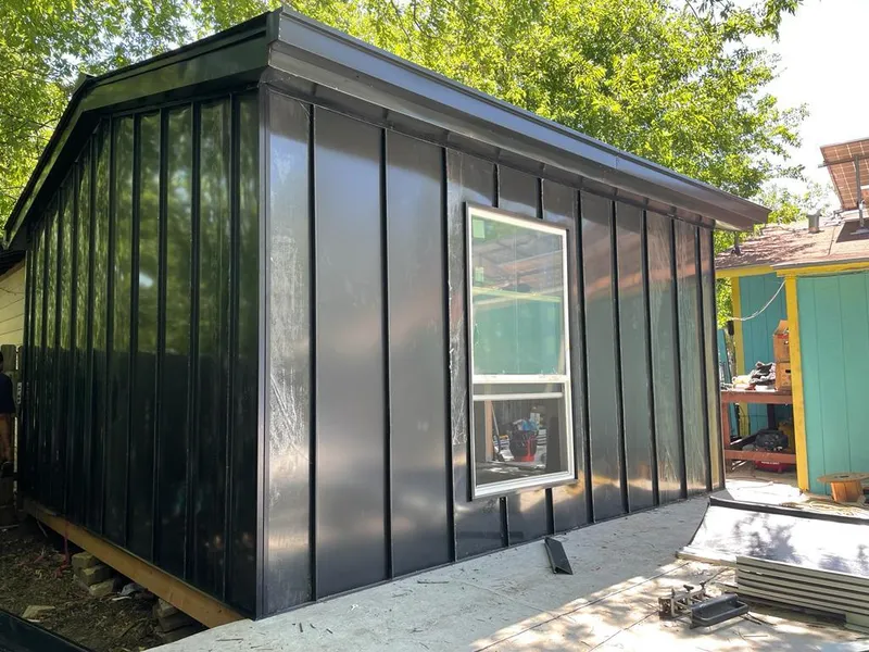 Black standing seam metal wall panels for Metal Roof Installation in Yorkville